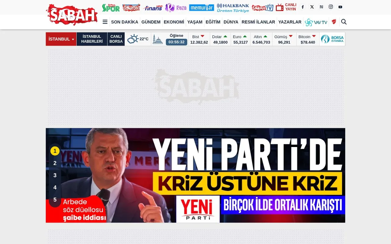 Sabah homepage screenshot