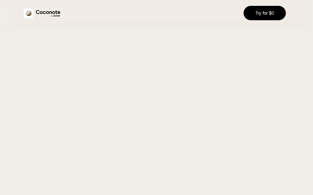 Coconote homepage screenshot