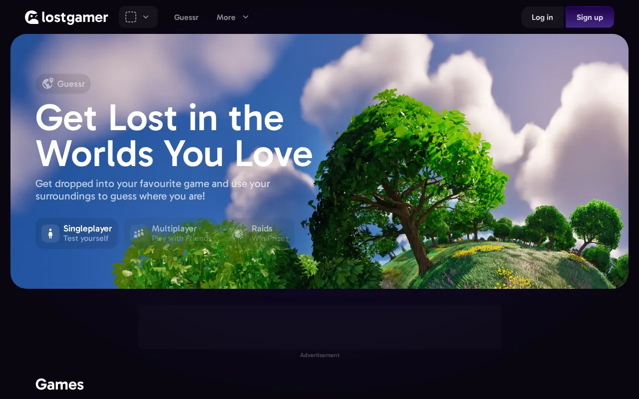 LostGamer homepage screenshot