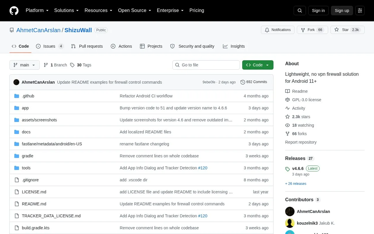 ShizuWall homepage screenshot