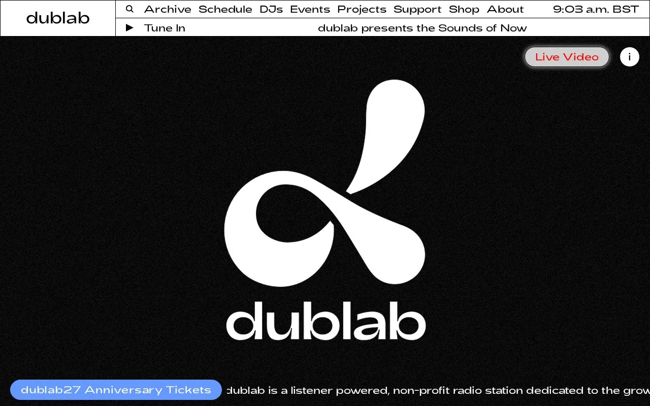 DubLab homepage screenshot