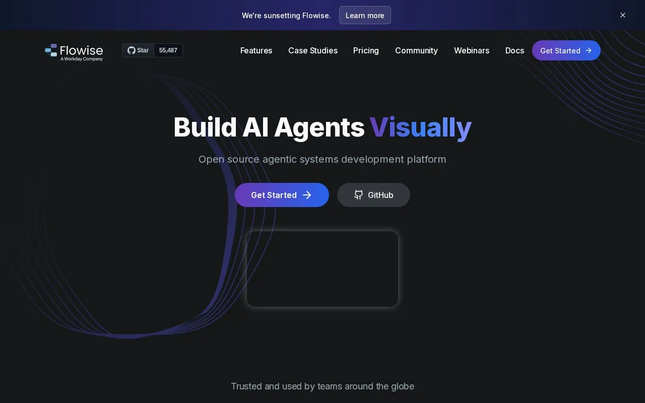 FlowiseAI homepage screenshot