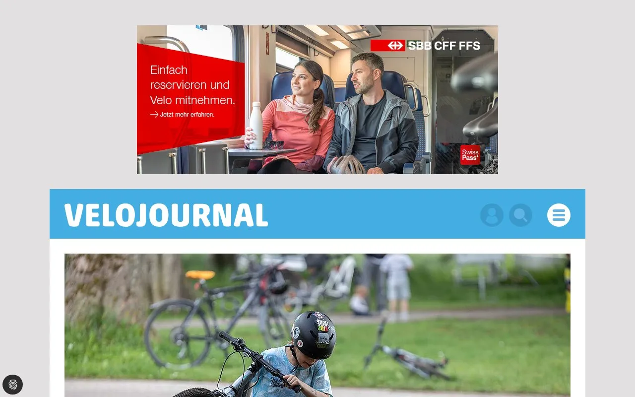 Velojournal homepage screenshot