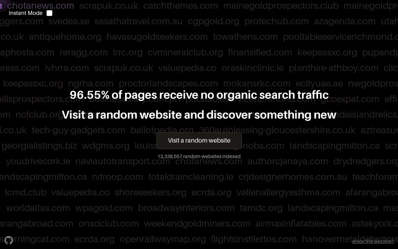 Visit A Random Website homepage screenshot