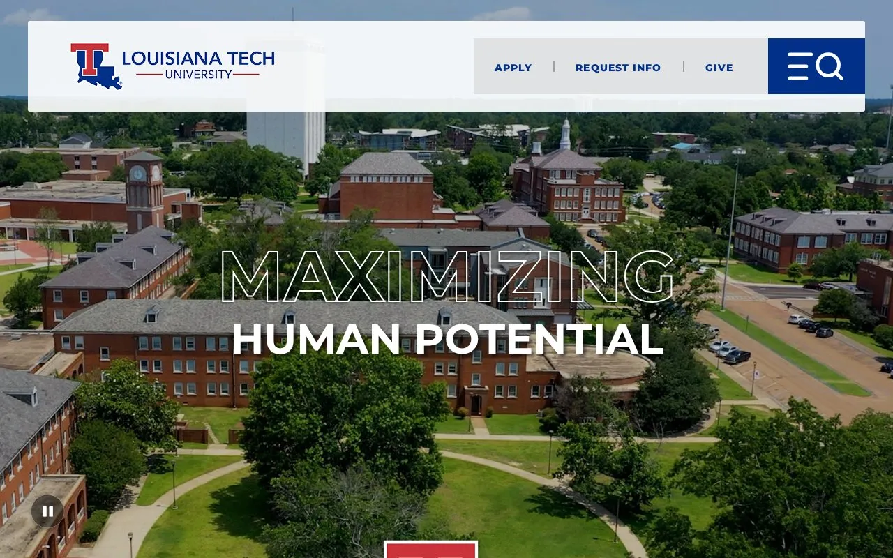 Louisiana Tech University homepage screenshot