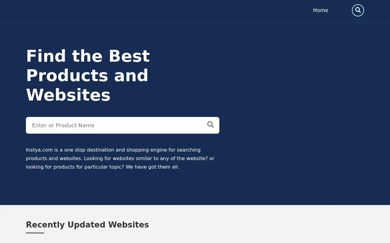 Instya homepage screenshot