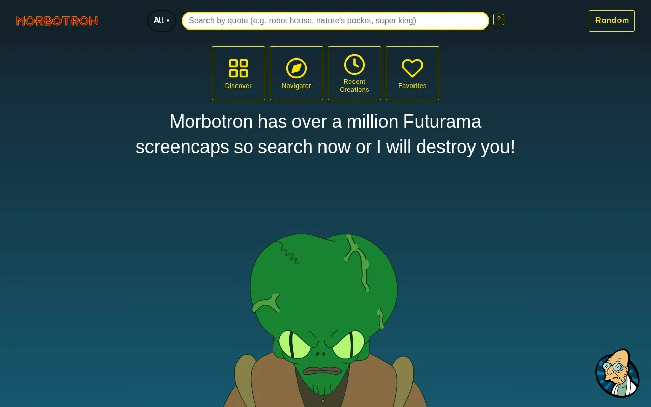 Morbotron homepage screenshot