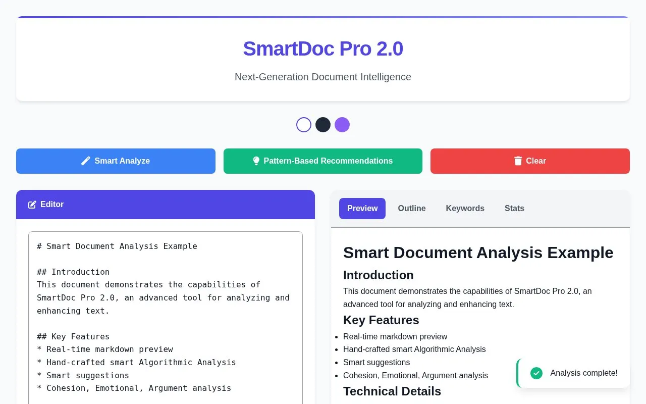 SmartDoc homepage screenshot