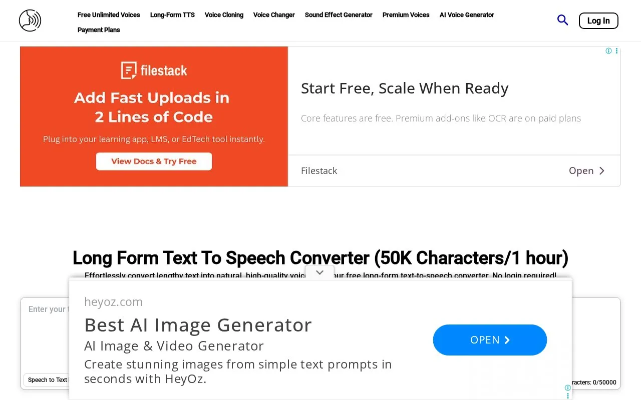 AnyVoiceLab homepage screenshot