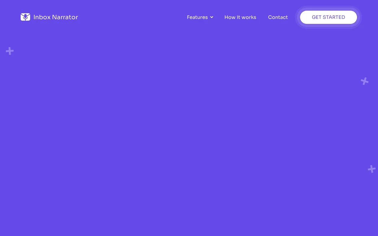Inbox Narrator homepage screenshot