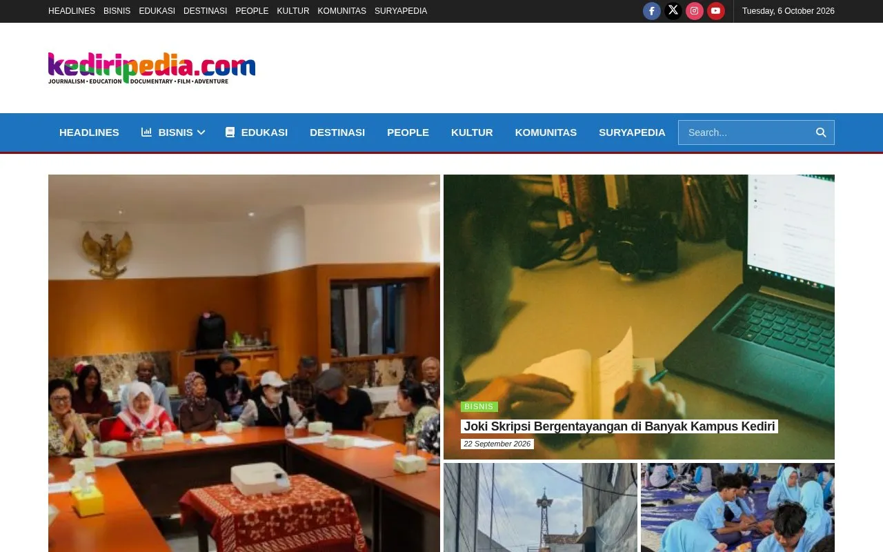 Kediripedia homepage screenshot