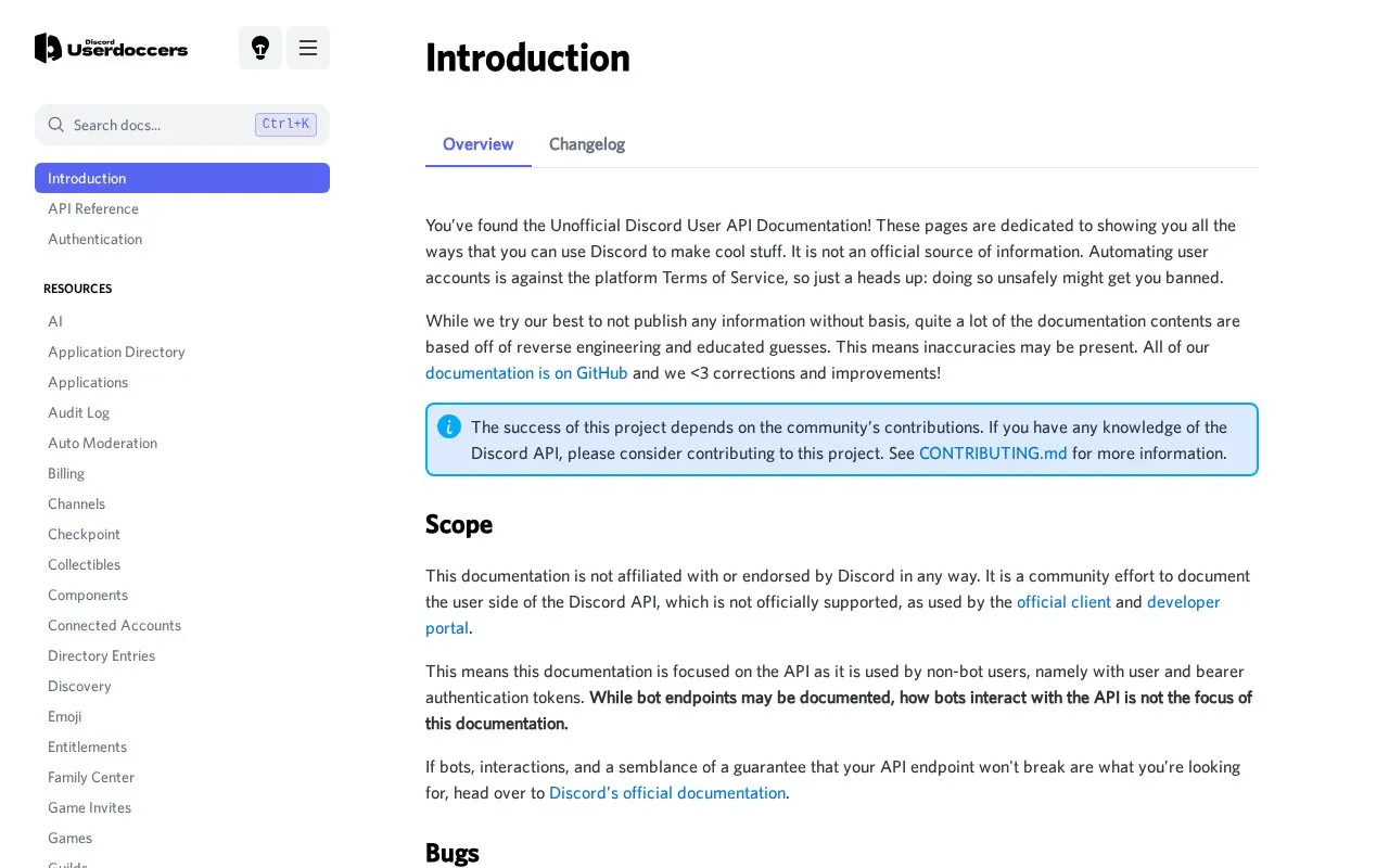 Userdoccers homepage screenshot