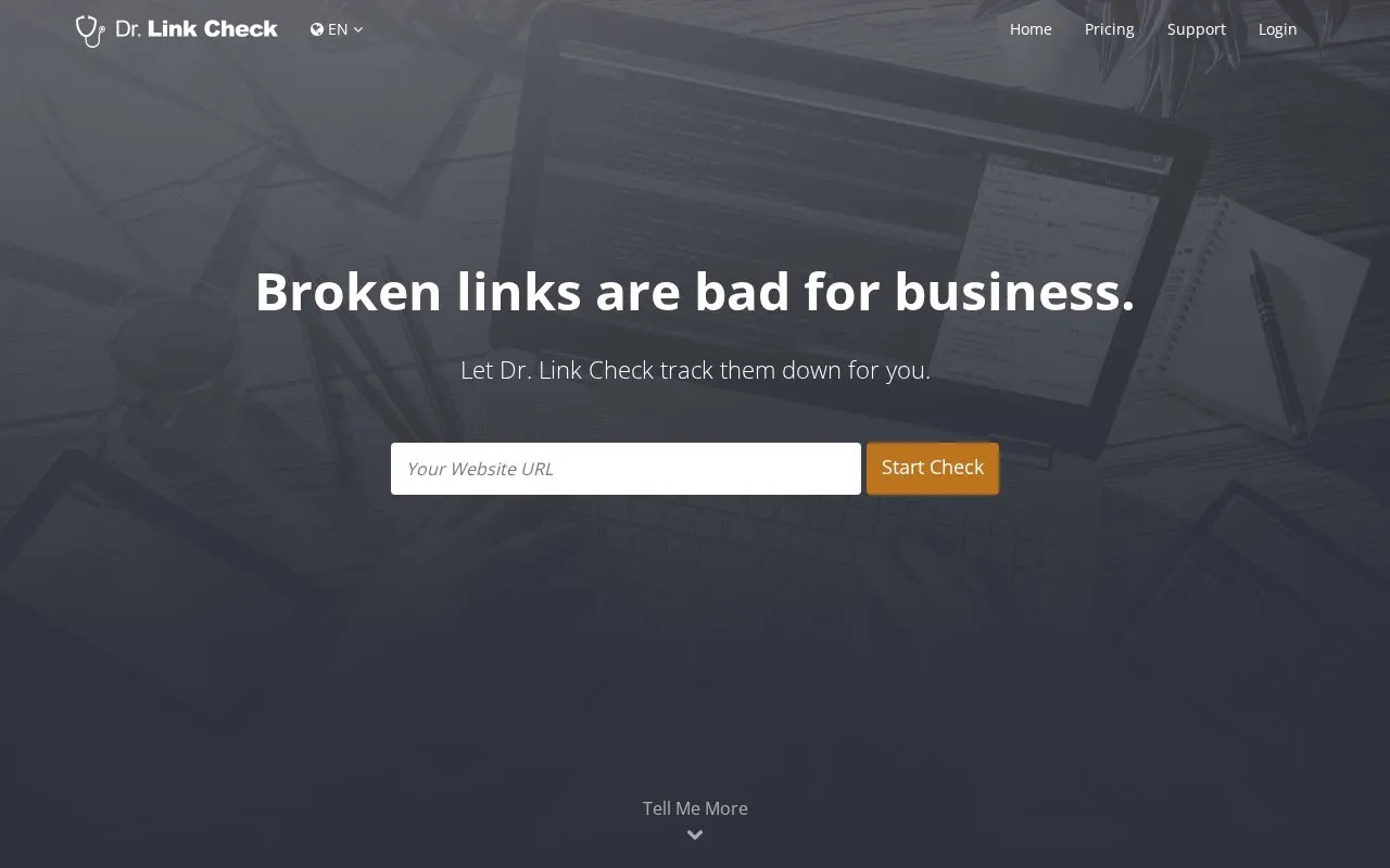 Dr. Link Check homepage screenshot