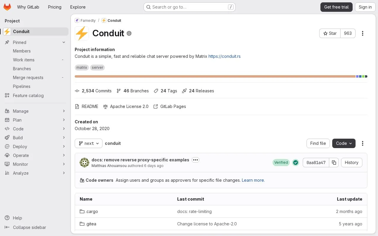 Conduit homepage screenshot