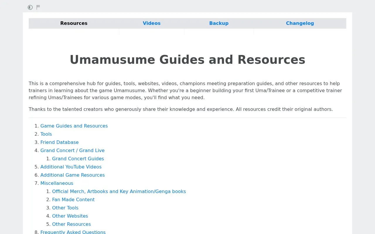 Uma Resources homepage screenshot
