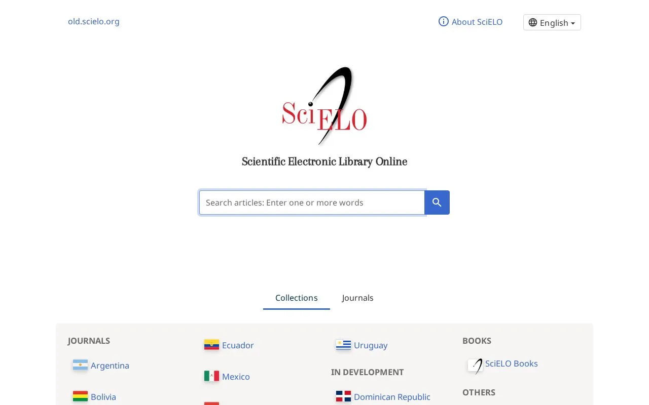 SciELO homepage screenshot