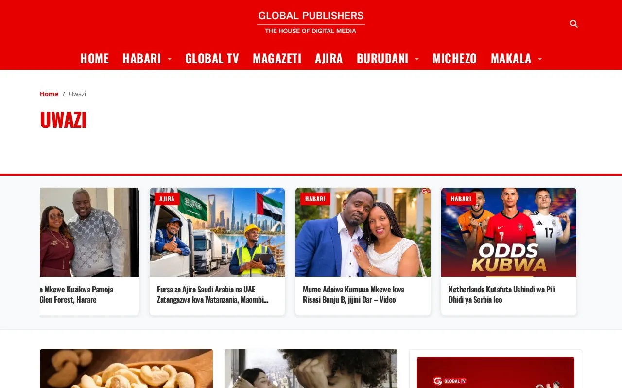 Uwazi homepage screenshot