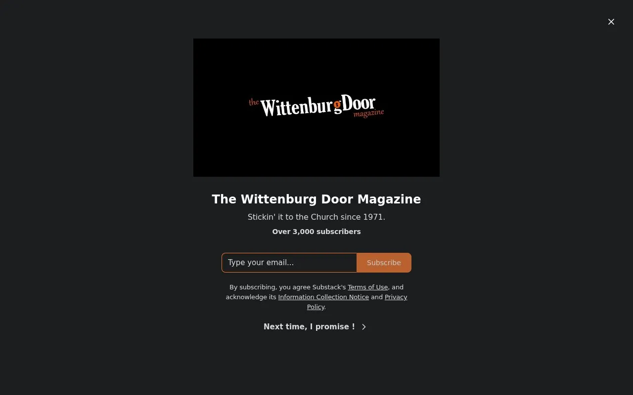 The Wittenburg Door homepage screenshot