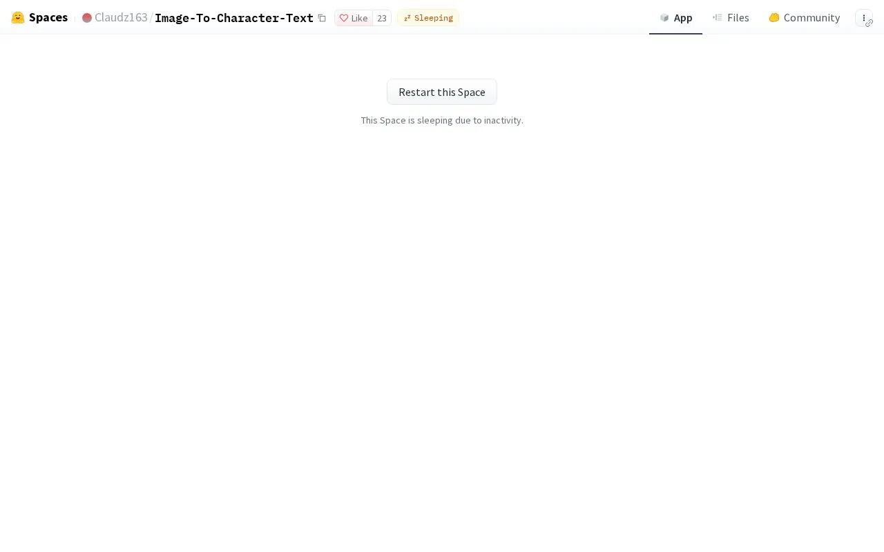 Image To Character Text homepage screenshot