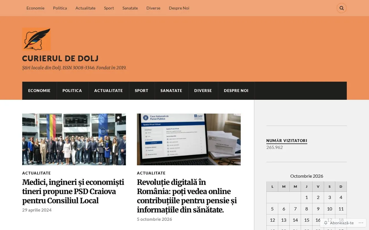 Curierul de Dolj homepage screenshot
