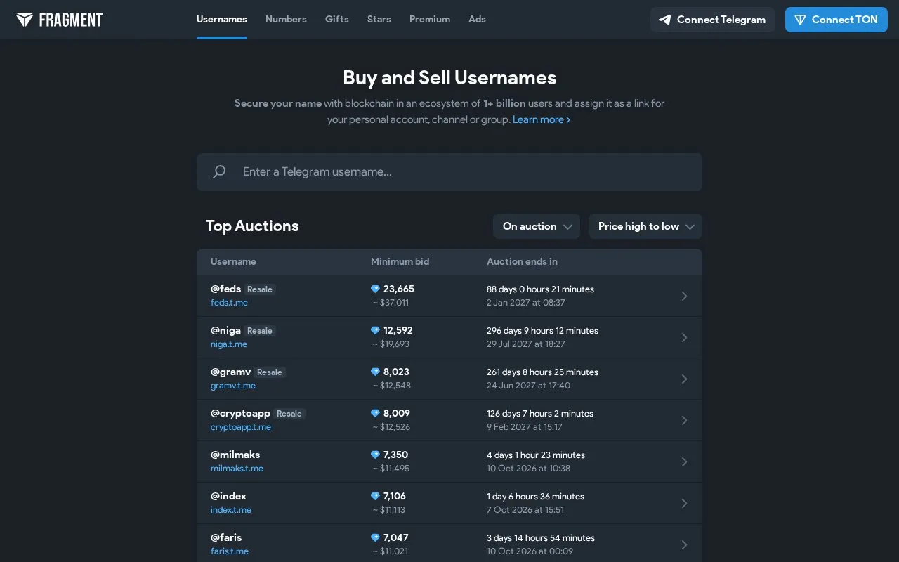 Fragment homepage screenshot