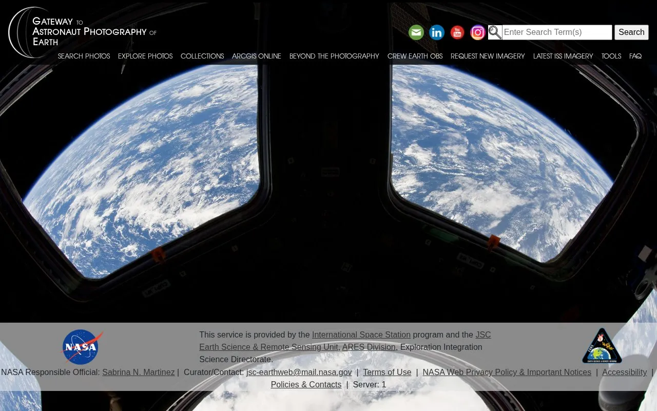 Gateway to Astronaut Photography of earth homepage screenshot
