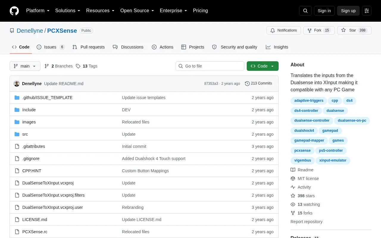 PCXSense homepage screenshot