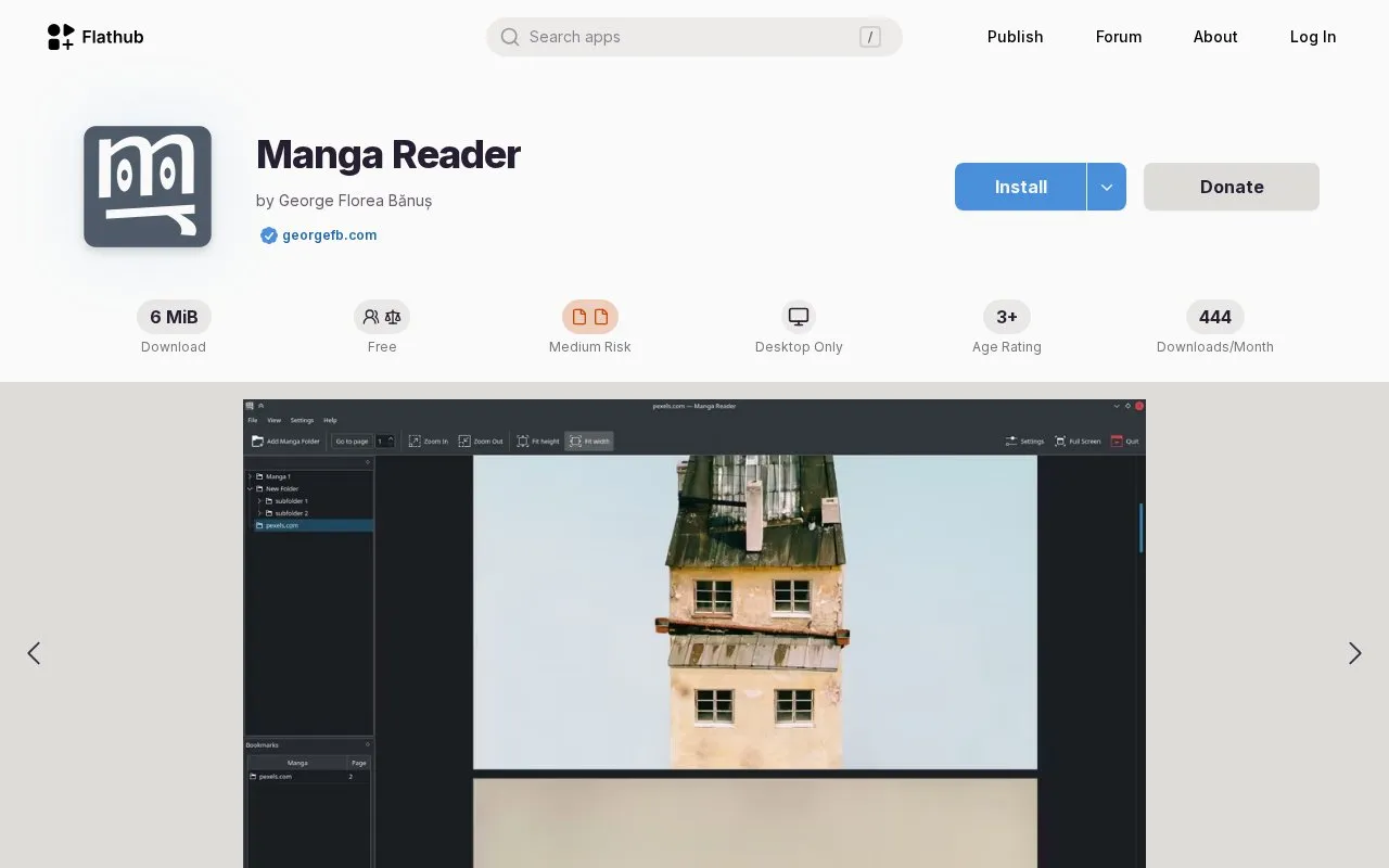 Manga Reader homepage screenshot