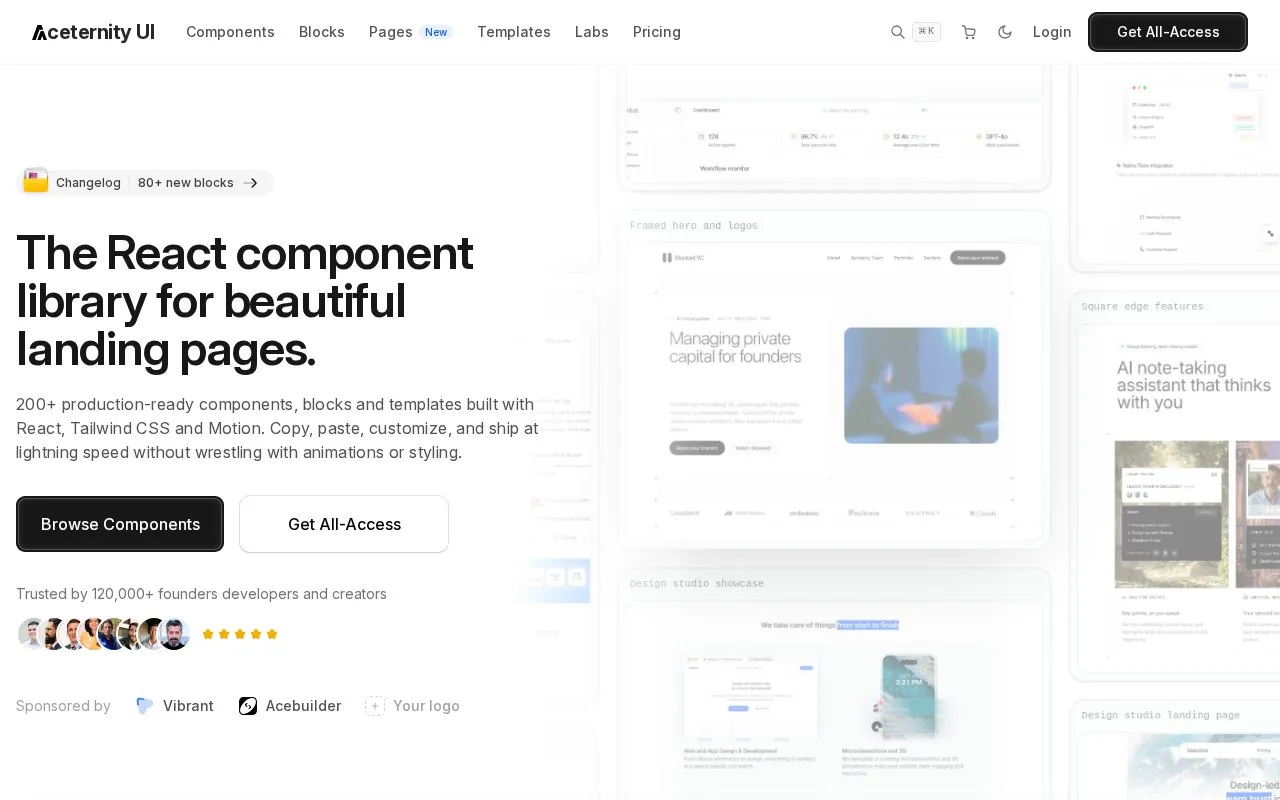 Aceternity UI homepage screenshot
