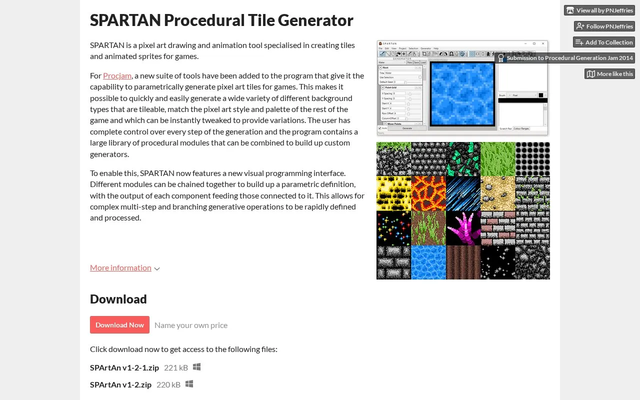 SPARTAN Procedural homepage screenshot