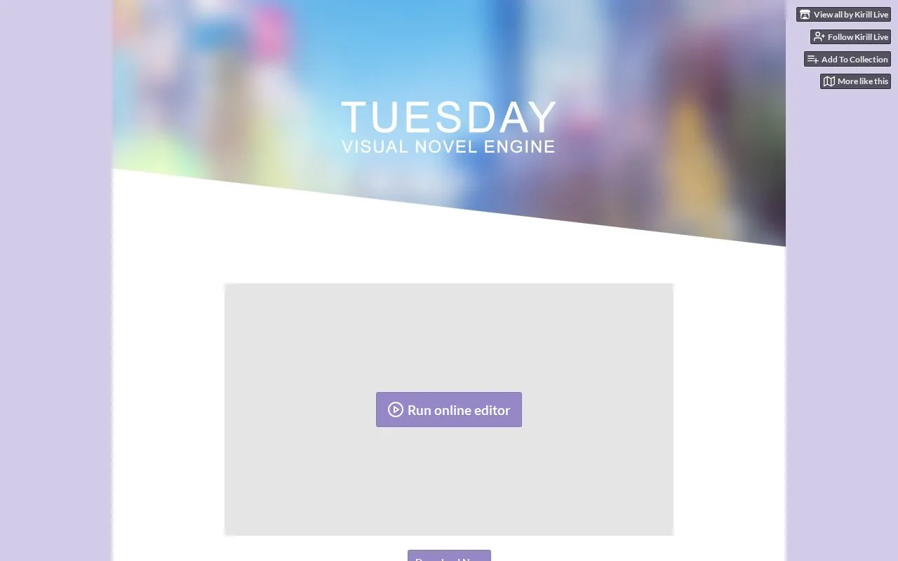 Tuesday JS homepage screenshot