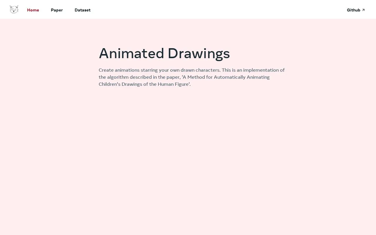 FAIR Animated Drawings homepage screenshot