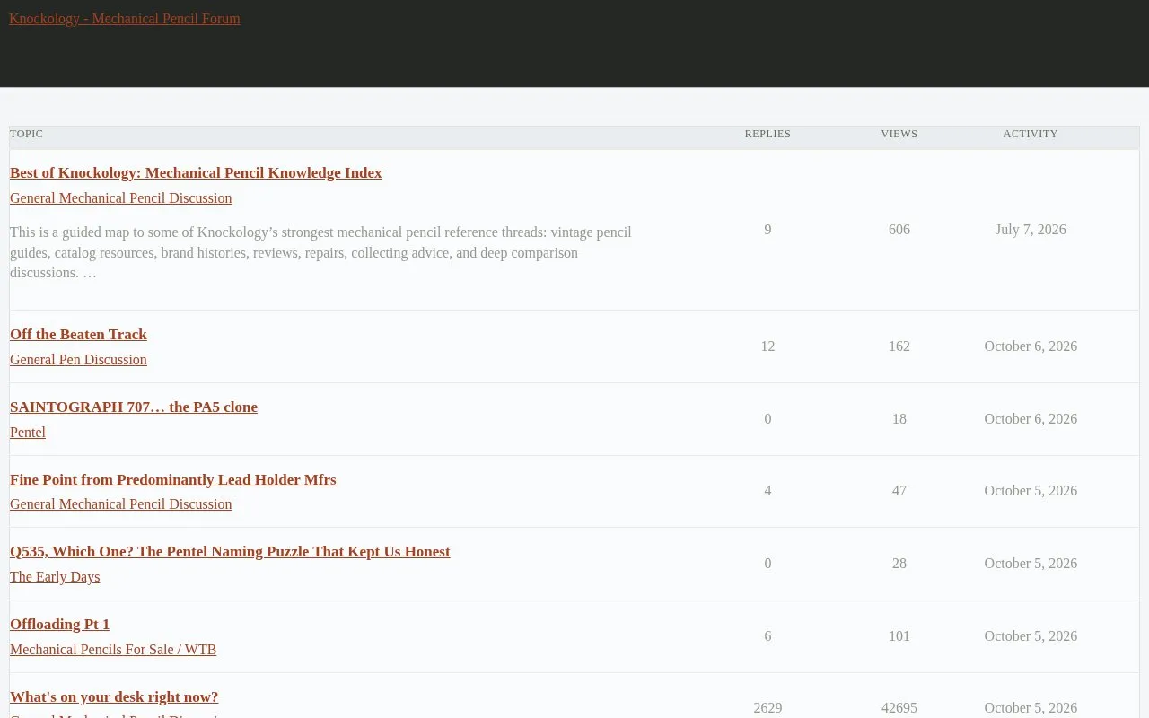 Knockology homepage screenshot
