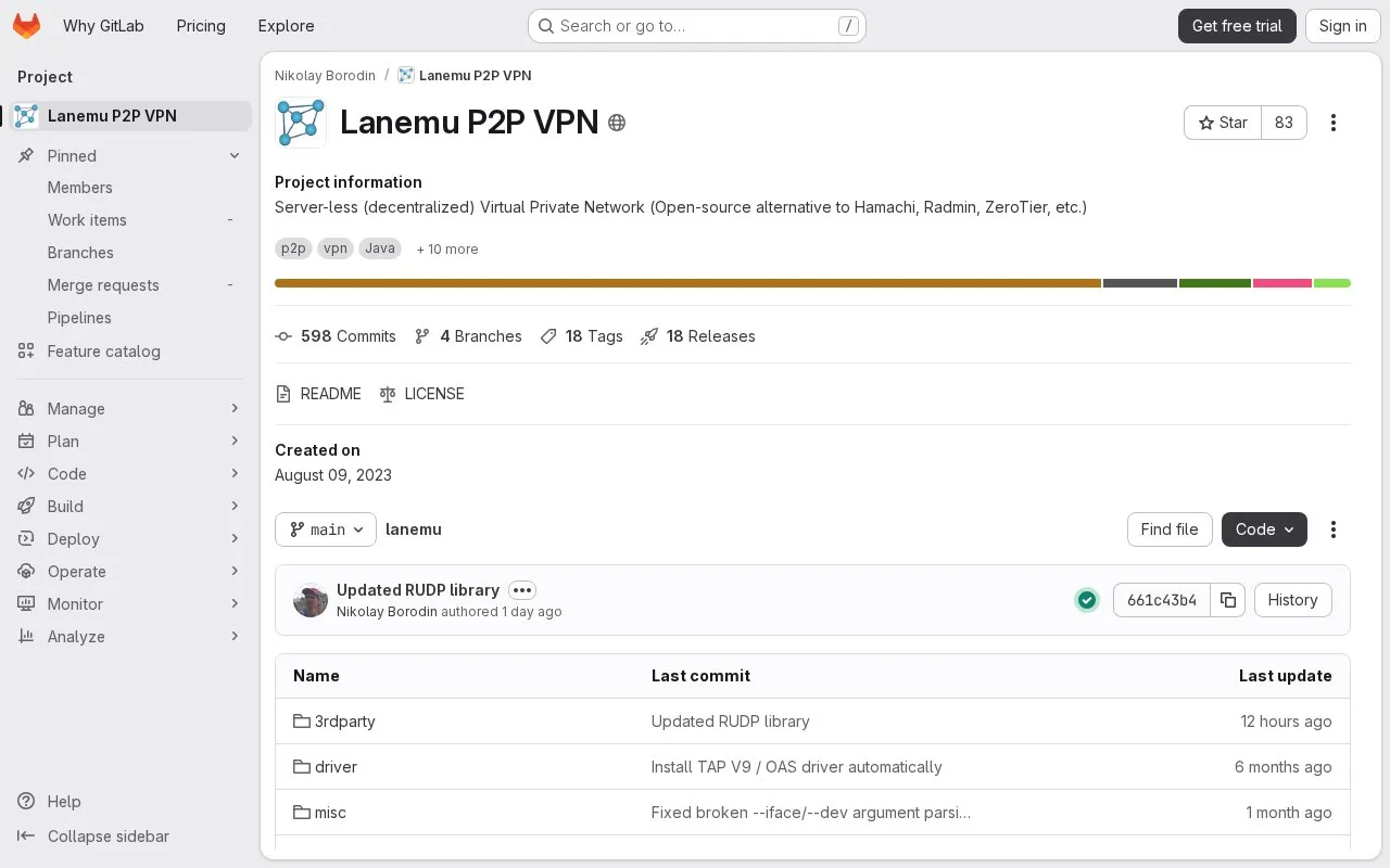 Lanemu homepage screenshot