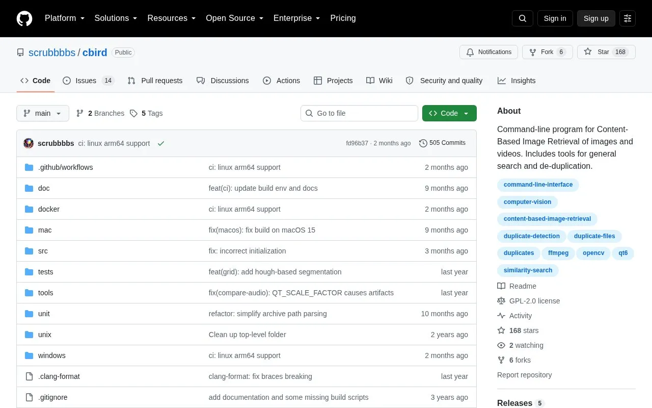 cbird homepage screenshot