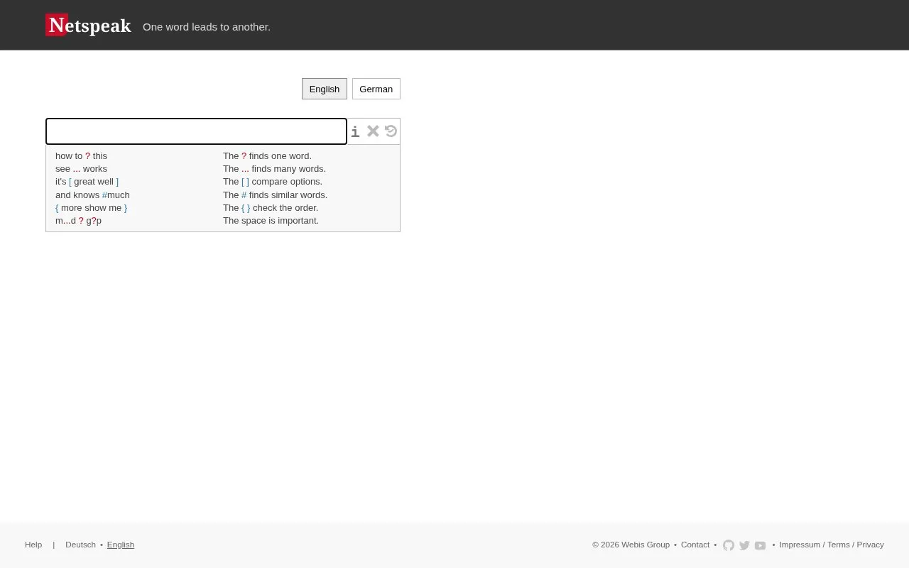 Netspeak homepage screenshot
