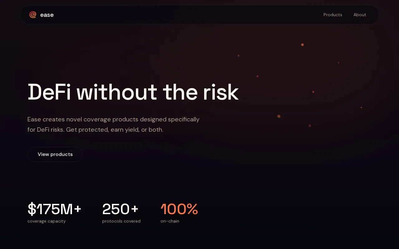 Easedefi.org homepage screenshot