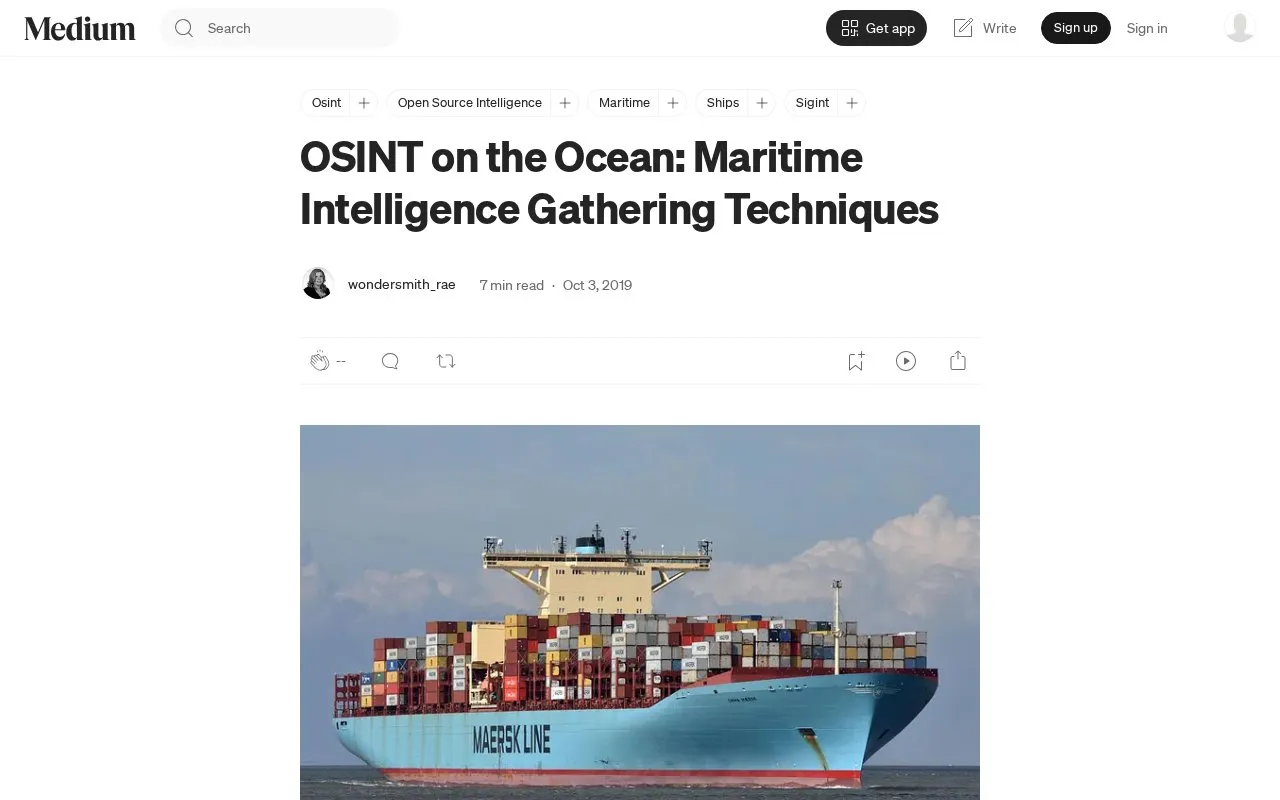 OSINT on the Ocean homepage screenshot