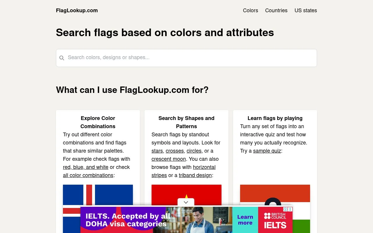 Flaglookup homepage screenshot