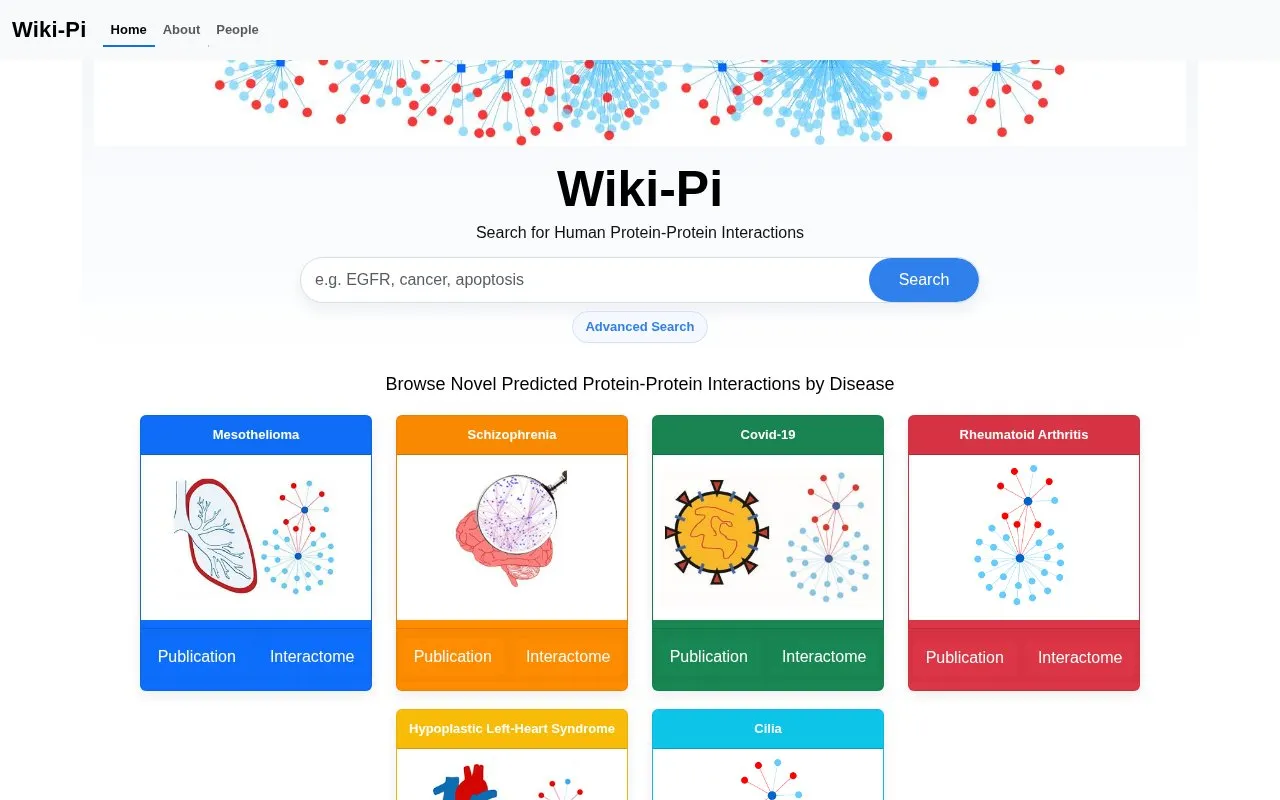 Wiki-Pi homepage screenshot