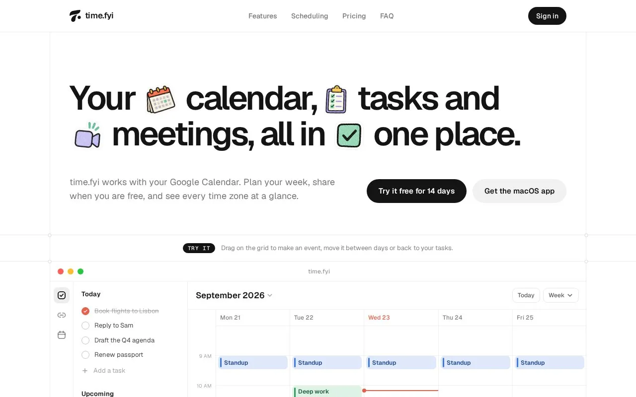 time.fyi homepage screenshot