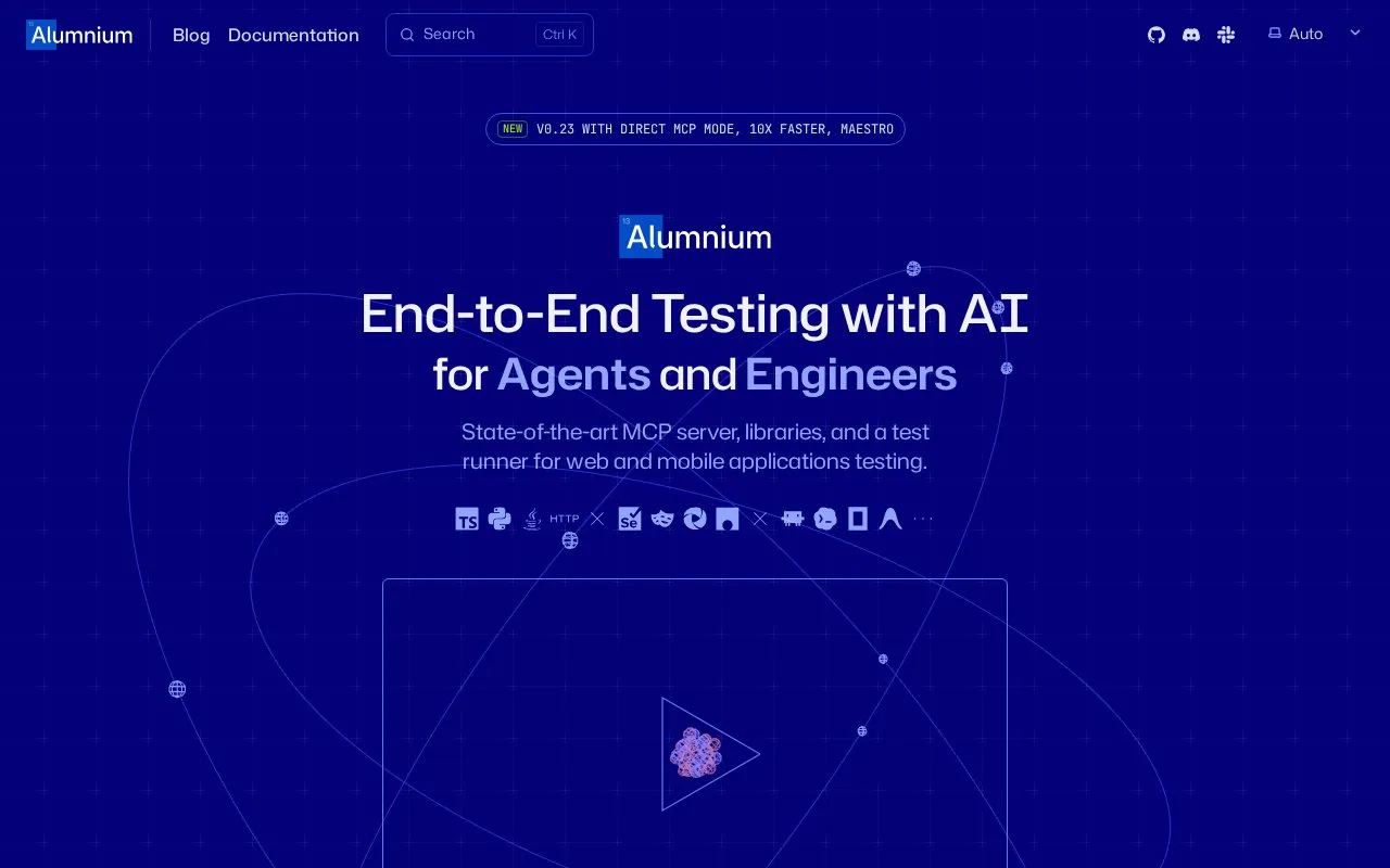 Alumnium homepage screenshot
