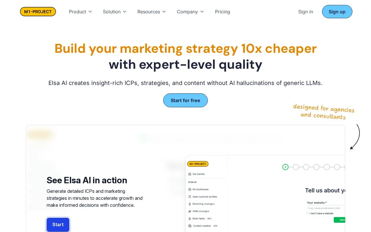 M1-Project homepage screenshot