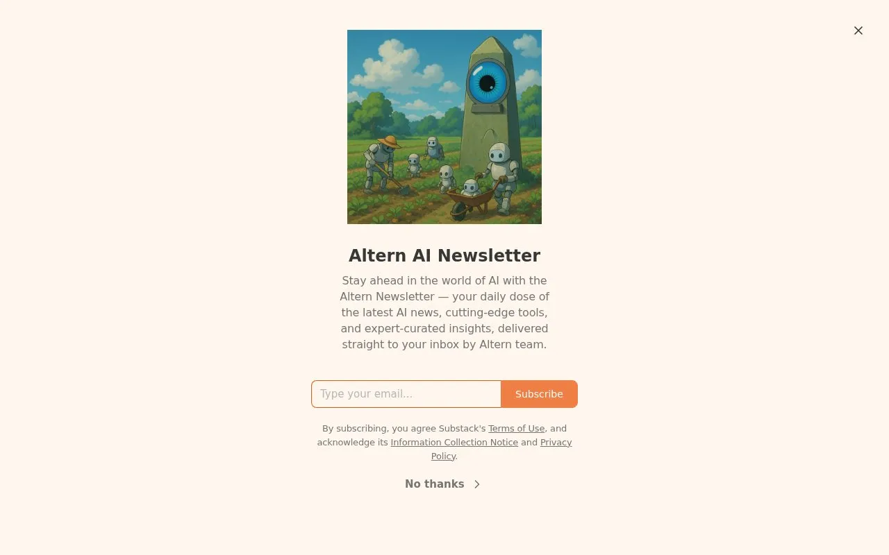 Subscribe homepage screenshot