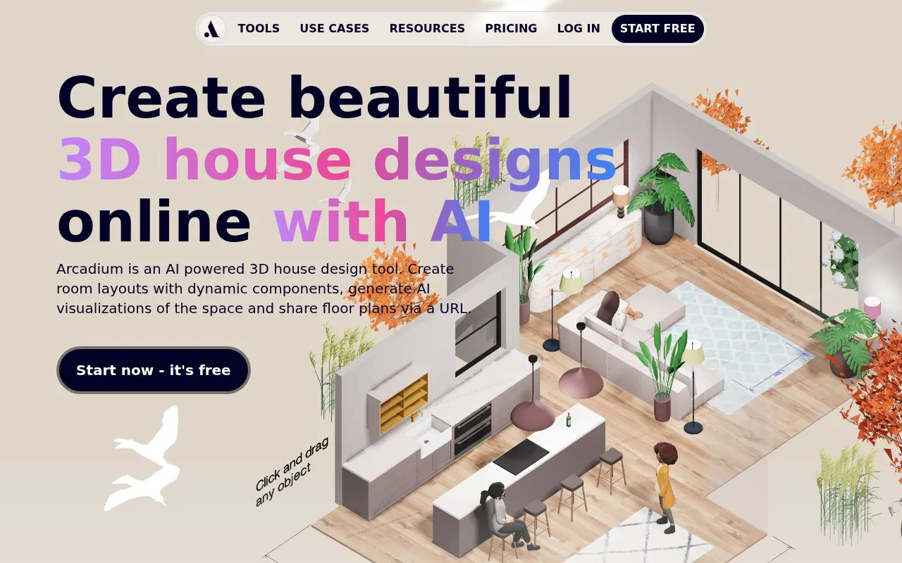Arcadium homepage screenshot