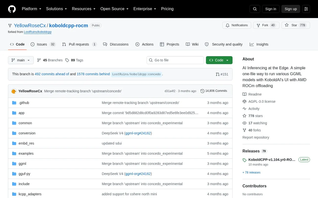 ROCm homepage screenshot