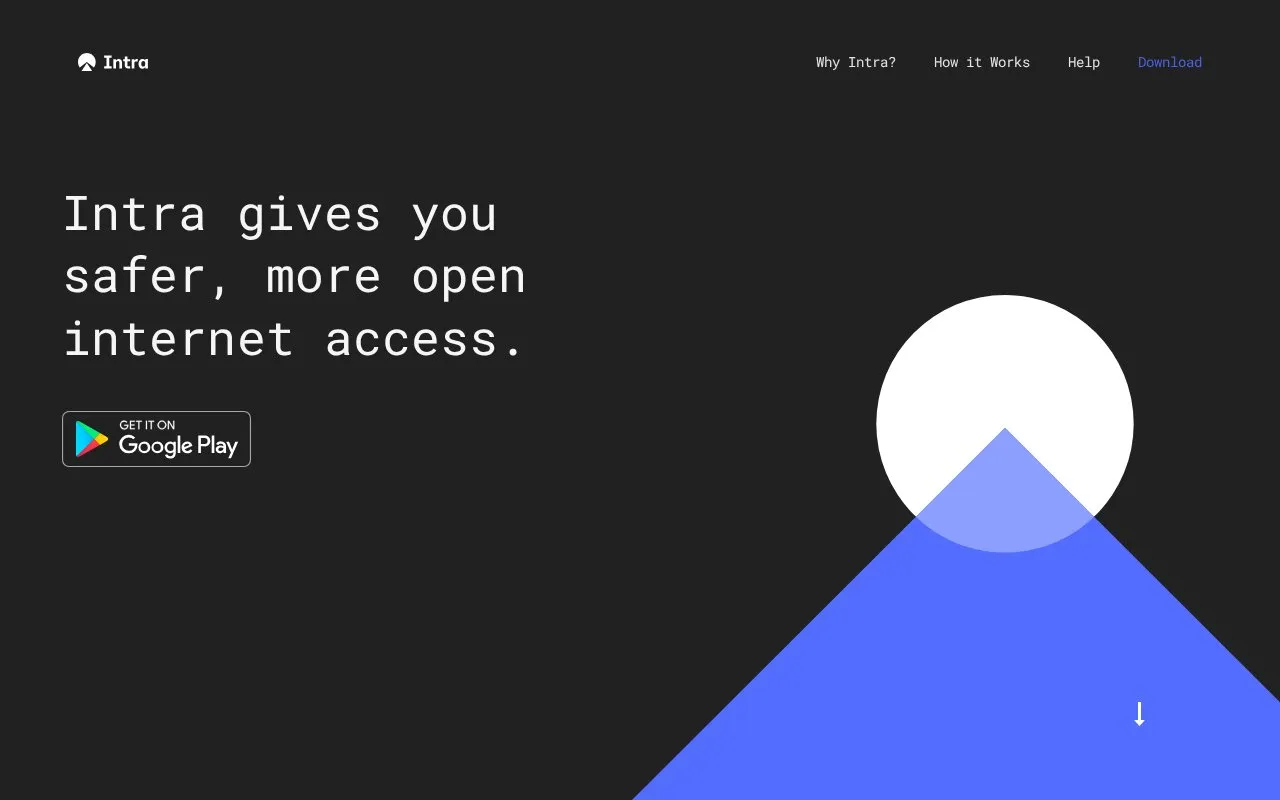 Intra homepage screenshot