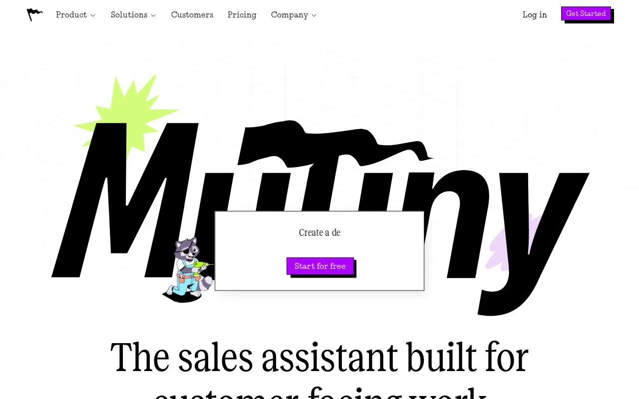 Mutiny homepage screenshot
