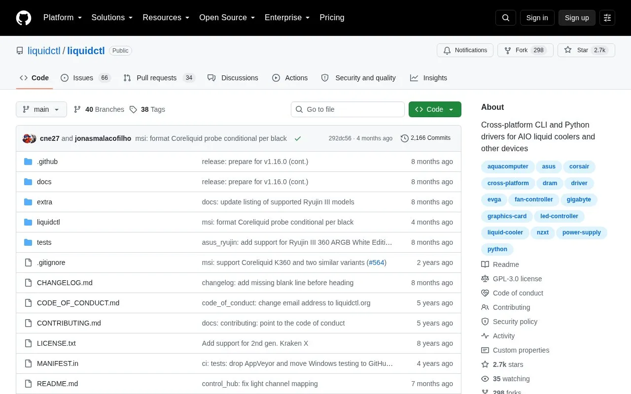 LiquidCTL homepage screenshot