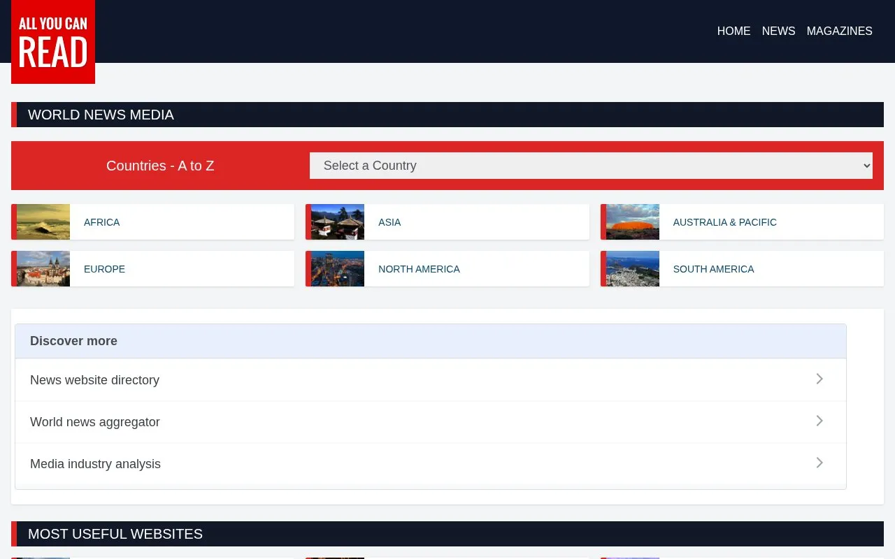 AllYouCanRead homepage screenshot